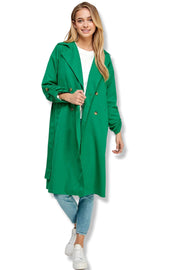 DOUBLE BREASTED TRENCH COAT KELLY GREEN