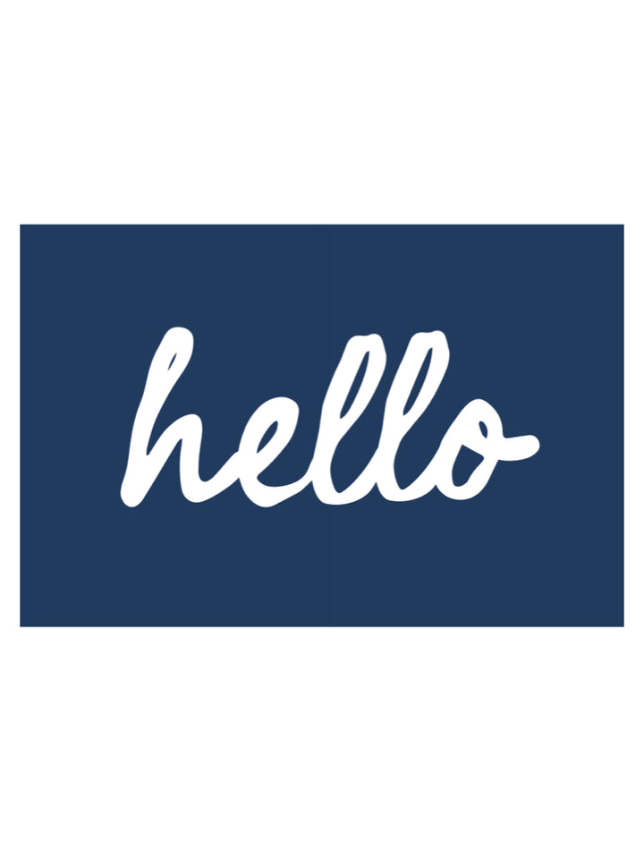 HELLO POSTCARD IN NAVY