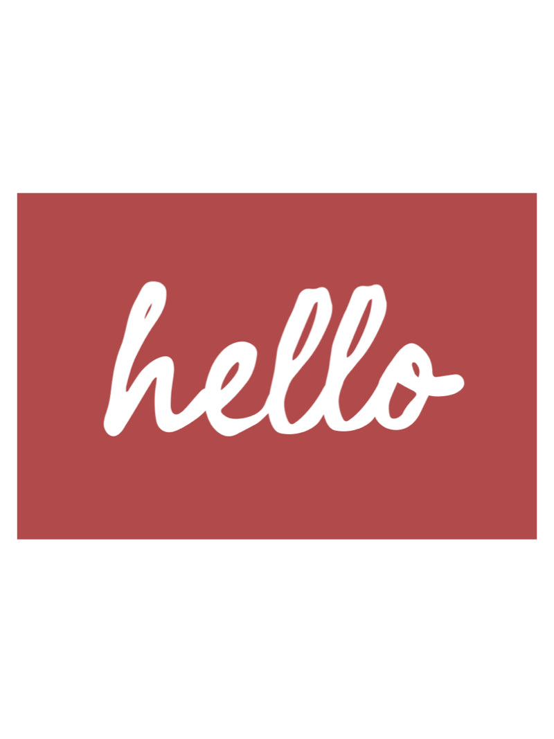HELLO POSTCARD IN RED