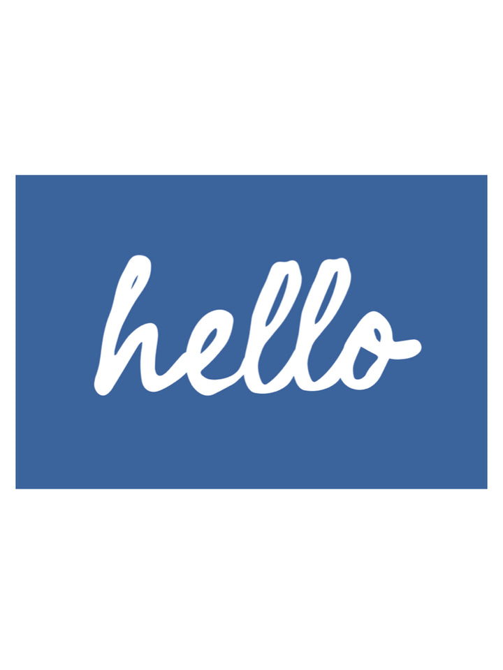 HELLO POSTCARD IN BLUE