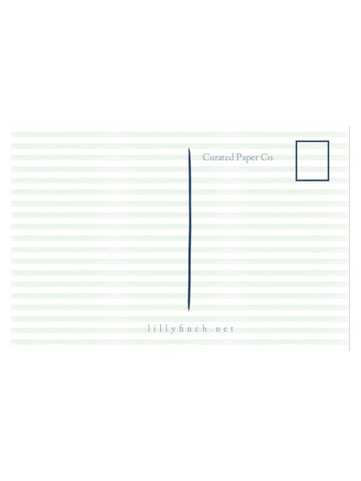 HELLO POSTCARD IN EUCALYPTUS GREEN