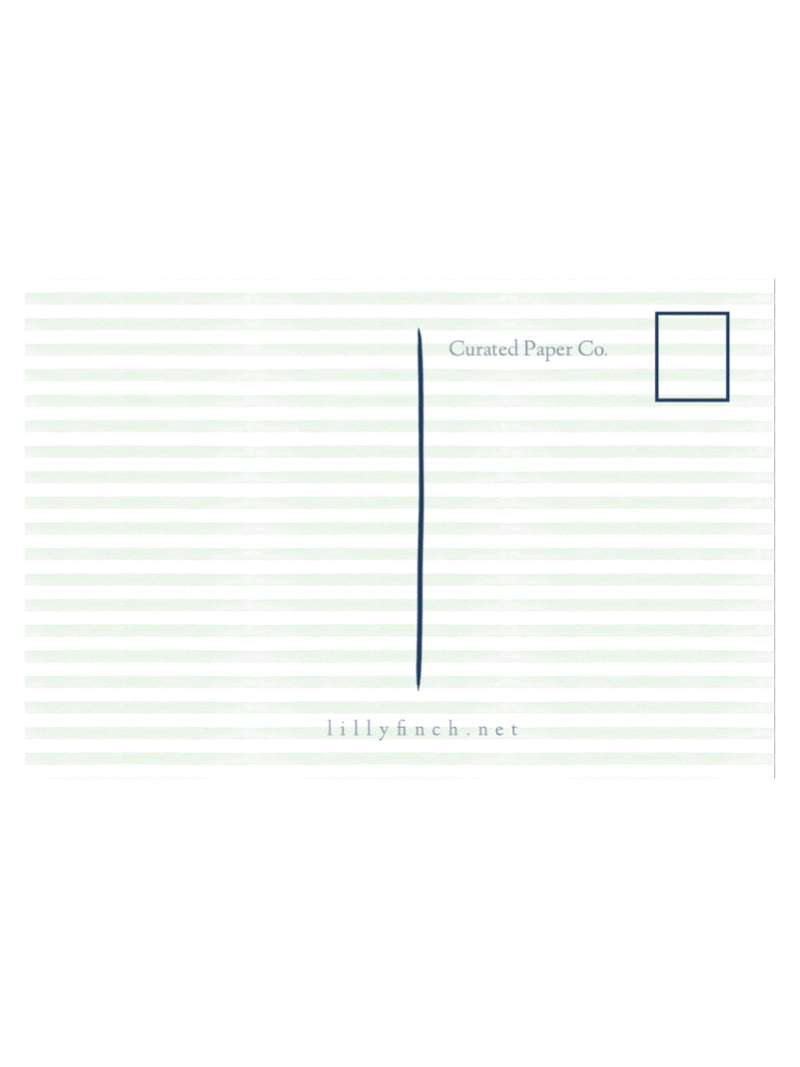 HELLO POSTCARD IN SAGE GREEN