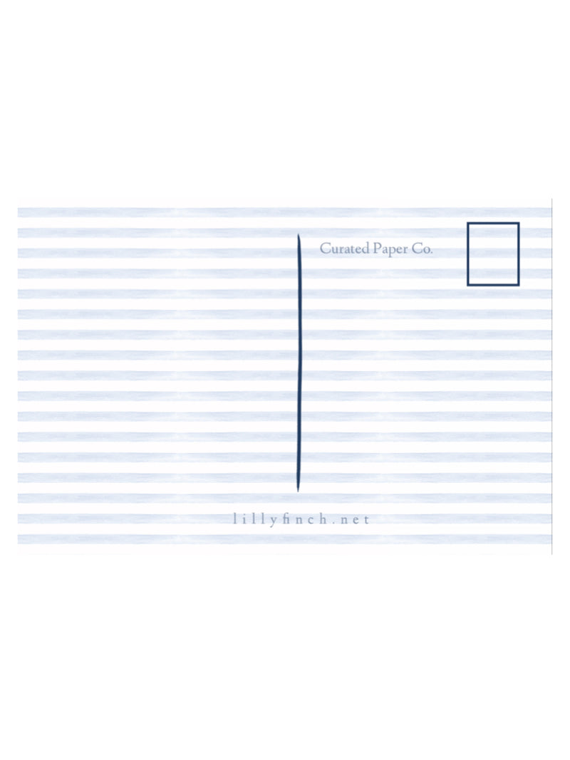 HELLO POSTCARD IN BLUE