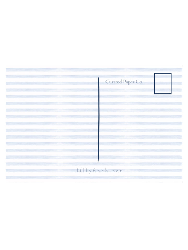 MERCI BEAUCOUP POSTCARD IN FRENCH BLUE