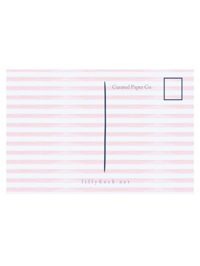 HELLO POSTCARD IN SOFT PINK