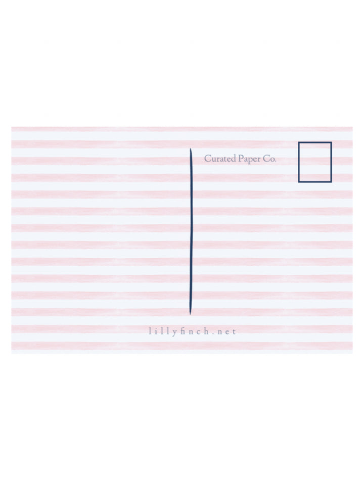 MISS YOU POSTCARD IN HOT PINK